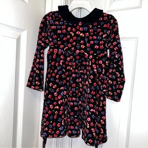 CHARMING Girl’s floral velour belted dress